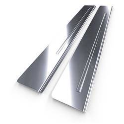 Steel door sill trim for Audi A1 8X Hatchback (3 doors) - (2010-2014) - Croni - One Line - silver (matt)