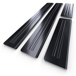 Steel door sill trim for Audi A5 8T Sportback (5 doors) - (2009-2011) - Croni - 2 Line - black (sanded surface)