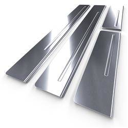 Steel door sill trim for Audi A5 8T Sportback (5 doors) - (2009-2011) - Croni - One Line - silver (matt)