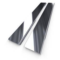 Steel door sill trim for Nissan Micra K12 Hatchback (3 doors) - (2002-2010) - Croni - Standard - silver (glossy)