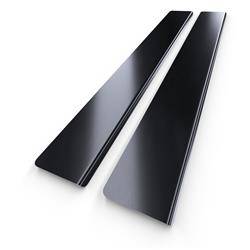 Steel door sill trim for Vauxhall Corsa C Hatchback (3 doors) - (2001-2006) - Croni - Standard - black (sanded surface)