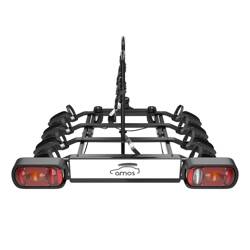 Towball mounted bike rack – Amos – TYTAN BLACK (4 bikes, folding and tilting, 13-pin)