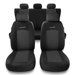 Universal fit car seat covers for Audi A4 B5, B6, B7, B8, B9 (1995-....) - Auto-Dekor - Sport Line - dark grey