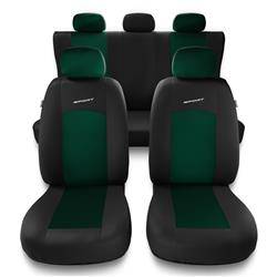 Universal fit car seat covers for Audi A4 B5, B6, B7, B8, B9 (1995-....) - Auto-Dekor - Sport Line - green