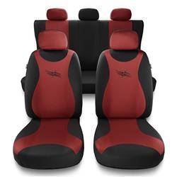 Universal fit car seat covers for Citroen C5 I, II (2000-2017) - Auto-Dekor - Turbo - red