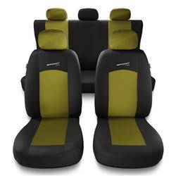 Universal fit car seat covers for Dacia Sandero I, II (2008-2019) - Auto-Dekor - Sport Line - yellow