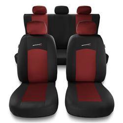 Universal fit car seat covers for Nissan Qashqai I, II (2007-2019) - Auto-Dekor - Sport Line - red