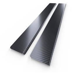 Steel door sill trim for Citroen Jumper III Van (5 doors) - (2014-....) - Croni - Standard - black (carbon film)