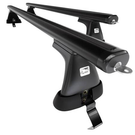 Aluminium roof rack for Skoda Octavia mk II Liftback (2009-2012) - black - Amos - K-G - Aero - naked roofs