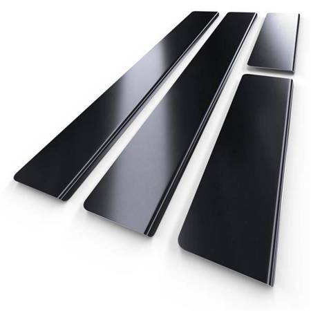 Steel door sill trim for Ford Grand C-MAX MPV (5 doors) - (2011-2018) - Croni - Standard - black (sanded surface)