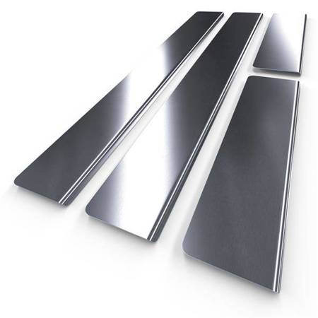 Steel door sill trim for Nissan Micra V K14 Hatchback (5 doors) - (2017-....) - Croni - Standard - silver (matt)