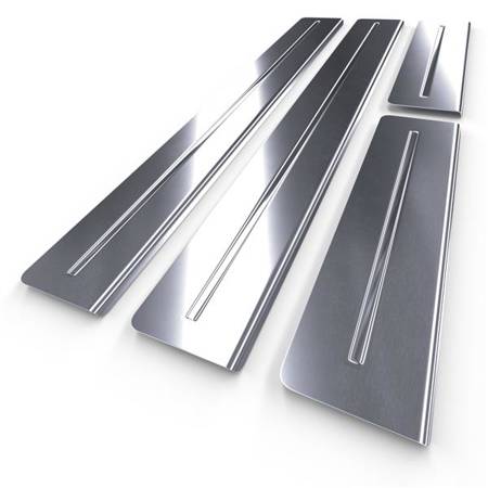 Steel door sill trim for Renault Talisman Sport Tourer, Saloon (4 doors, 5 doors) - (2016-....) - Croni - Long Line - silver (satin)