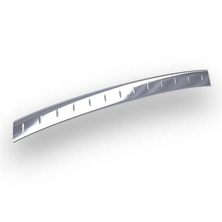 Steel rear bumper trim for Ford Focus III Saloon (4 doors) - (2011-2014) - Croni - Teardrop pattern - silver (glossy)