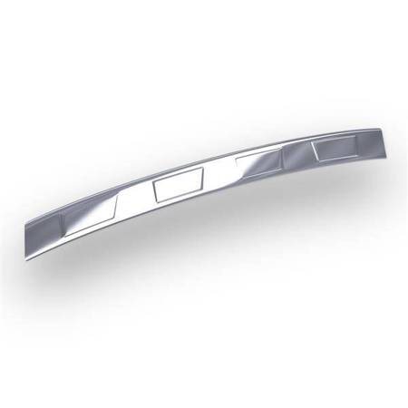 Steel rear bumper trim for Hyundai i30 III PD Hatchback (5 doors) - (2017-....) - Croni - 4 Trapezium pattern - silver (glossy)