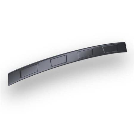 Steel rear bumper trim for Renault Megane II Saloon (4 doors) - (2002-2006) - Croni - 4 Trapezium pattern - black (carbon film)