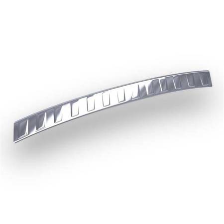 Steel rear bumper trim for Vauxhall Astra H Caravan (5 doors) - (2005-2012) - Croni - Trapezium pattern - silver (glossy)