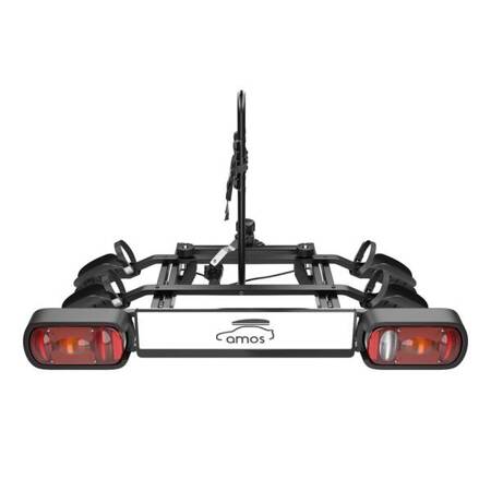 Towball mounted bike rack – Amos – TYTAN BLACK (2 bikes, folding and tilting, 13-pin)