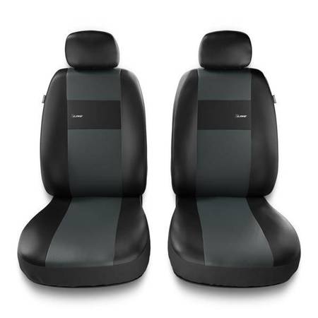 Universal fit car front seat covers for Peugeot 607 (2000-2010) - Auto-Dekor - X-Line 1+1 - grey