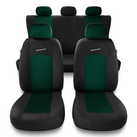 Universal fit car seat covers for Audi A4 B5, B6, B7, B8, B9 (1995-....) - Auto-Dekor - Sport Line - green