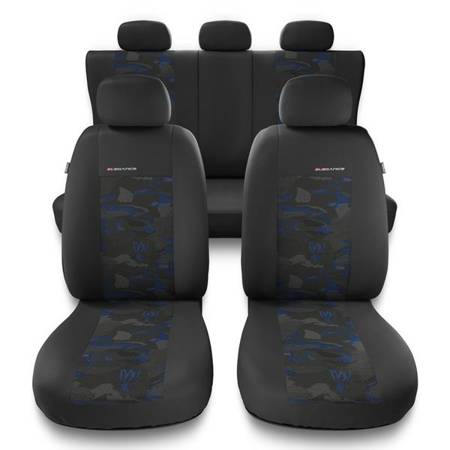 Universal fit car seat covers for BMW 3 Series E30, E36, E46, E90, F30, G20, G21 (1982-2019) - Auto-Dekor - Elegance - blue