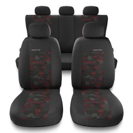 Universal fit car seat covers for BMW 3 Series E30, E36, E46, E90, F30, G20, G21 (1982-2019) - Auto-Dekor - Elegance - red