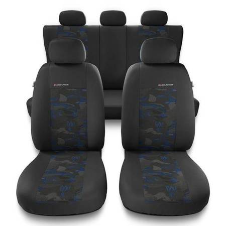 Universal fit car seat covers for Citroen Berlingo I, II, III (1996-2019) - Auto-Dekor - Elegance - blue