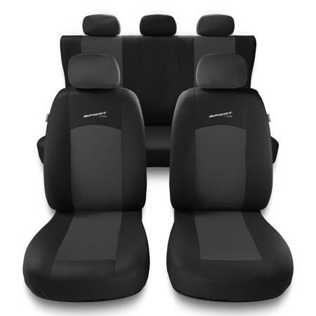 Universal fit car seat covers for Dacia Sandero I, II (2008-2019) - Auto-Dekor - Sport Line - dark grey