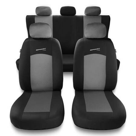 Universal fit car seat covers for Dacia Sandero I, II (2008-2019) - Auto-Dekor - Sport Line - light grey