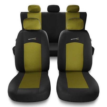 Universal fit car seat covers for Dacia Sandero I, II (2008-2019) - Auto-Dekor - Sport Line - yellow