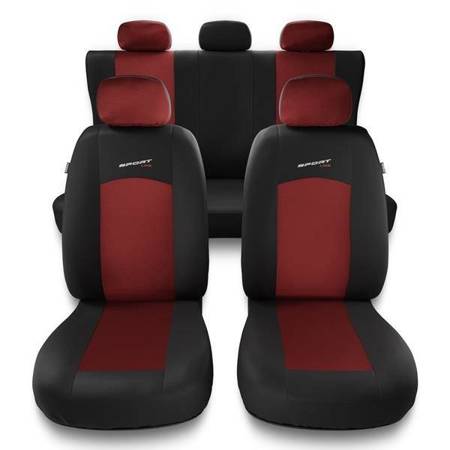 Universal fit car seat covers for Nissan Qashqai I, II (2007-2019) - Auto-Dekor - Sport Line - red