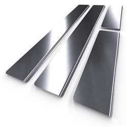 Steel door sill trim for Ford C-Max II MPV (5 doors) - (2011-2018) - Croni - Standard - silver (matt)