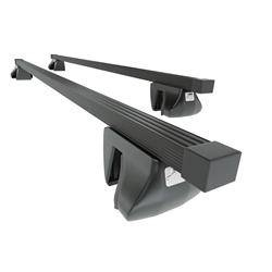 Steel roof rack for Volkswagen Caddy Maxi Life mk IV Cargo (2016-2021) - black - Amos - Alfa - O - rail roofs